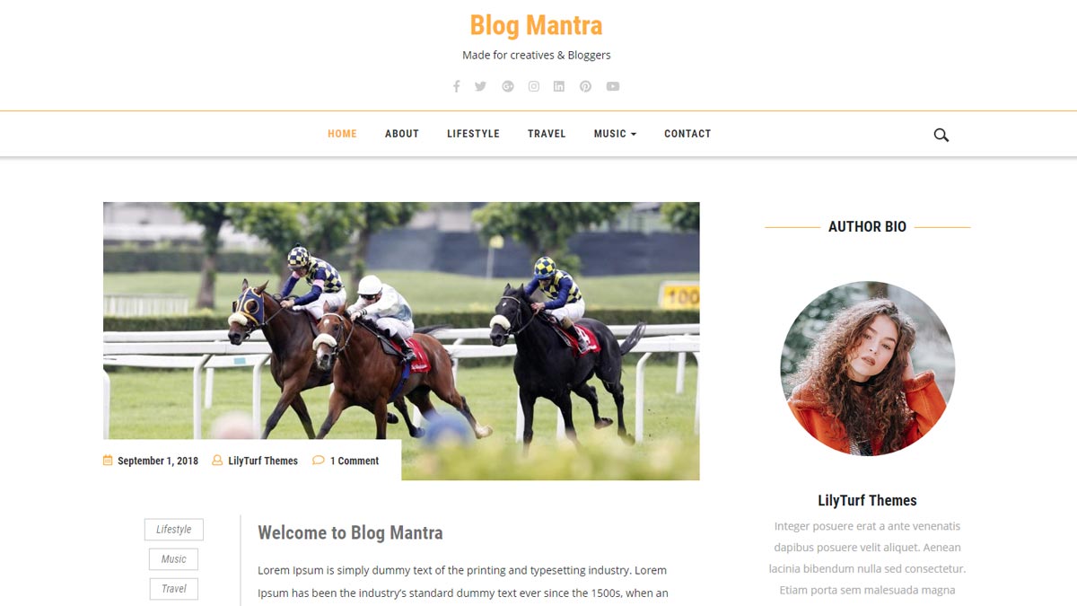 wordpress free blog - blog mantra
