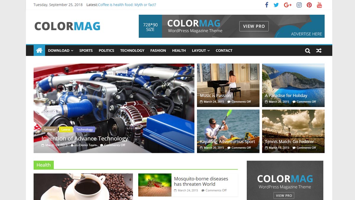 best responsive wordpress themes - colormag