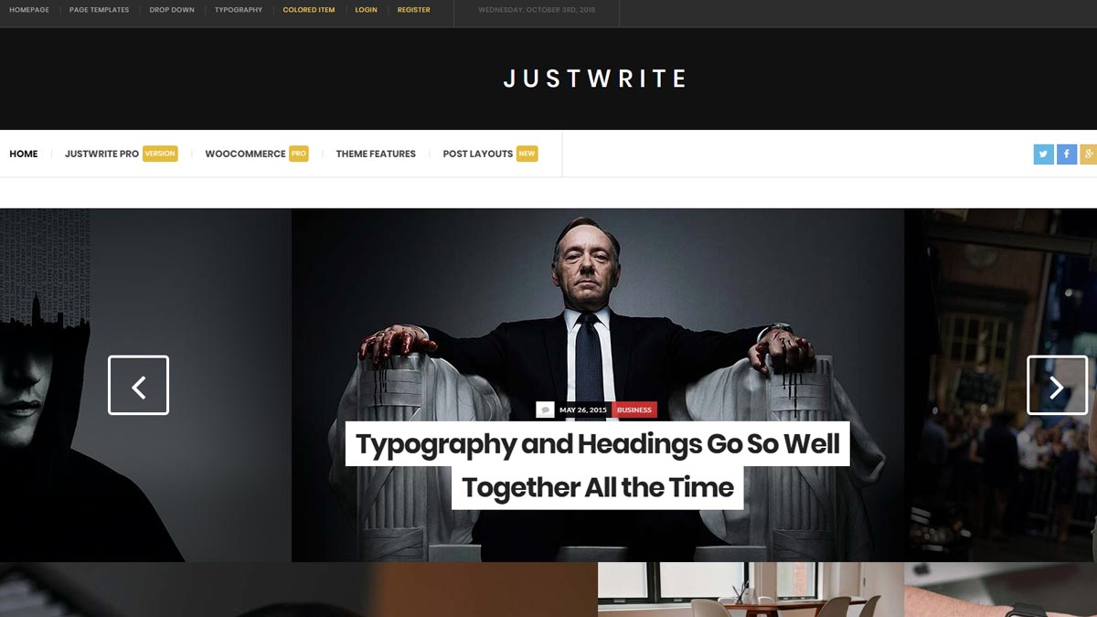 wordpress design - justwrite